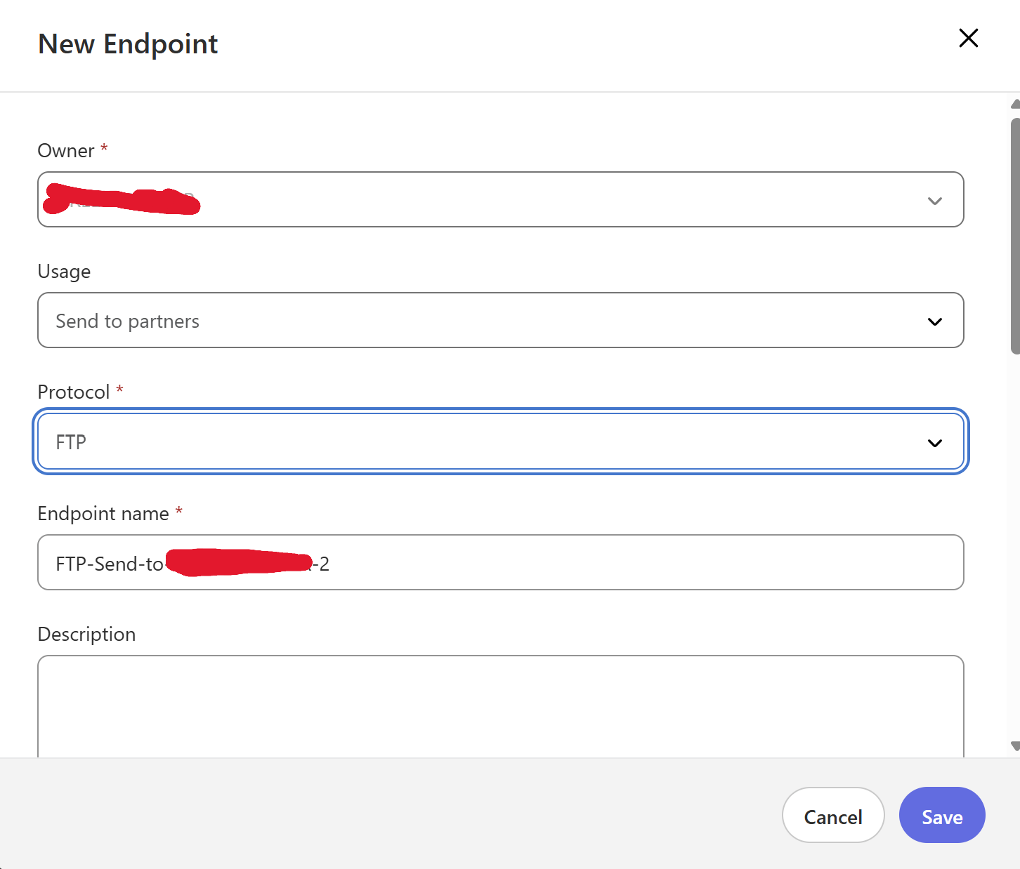APM Endpoints New Endpoint screenshot